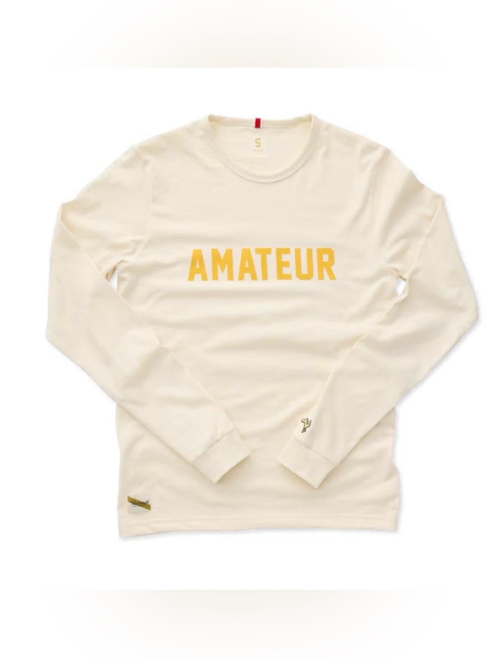 Tracksmith amateur grayboy varsity cotton Long Sleeve shirt sz small